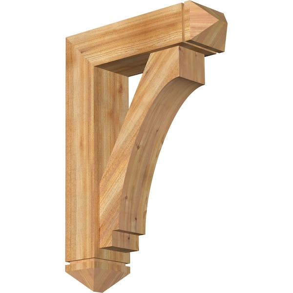 Ekena Millwork Imperial Arts and Crafts Rough Sawn Bracket w/ Offset Brace, Western Red Cedar, 8"W x 28"D x 40"H BKT0806X28X40IMP03RWR - main
